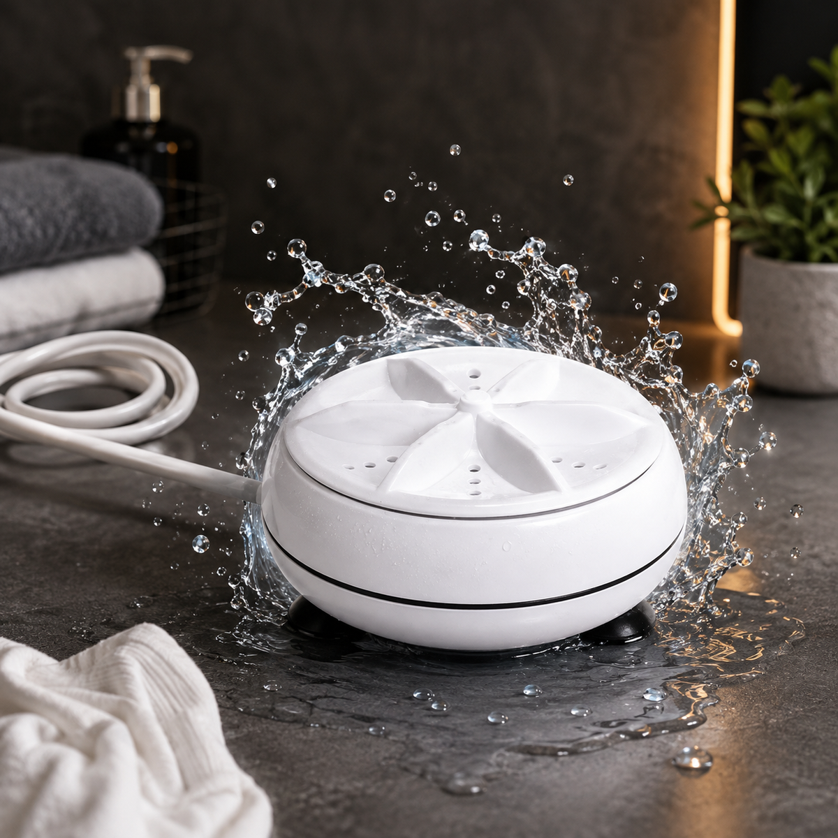 Portable Washing Machine, Mini Ultrasonic Washing Machine 3 in 1 Dishwashers Ultrasonic Waves Suitable for Home