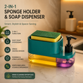 3 in 1 Soap Dispenser for Kitchen Dishwasher Liquid Dispenser Pump with Sponge Kitchen Cleaner